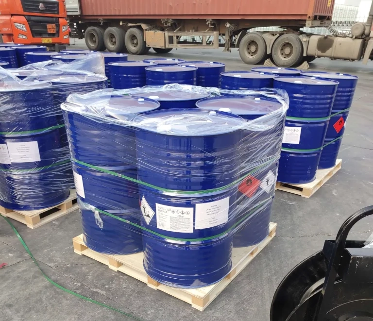 Chemical drums on pallets